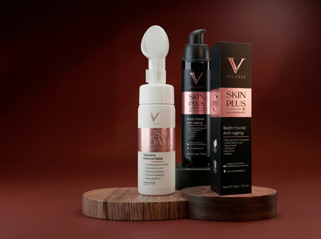 Kits faciais Veluzze — Lush Foam e Skin Plus
